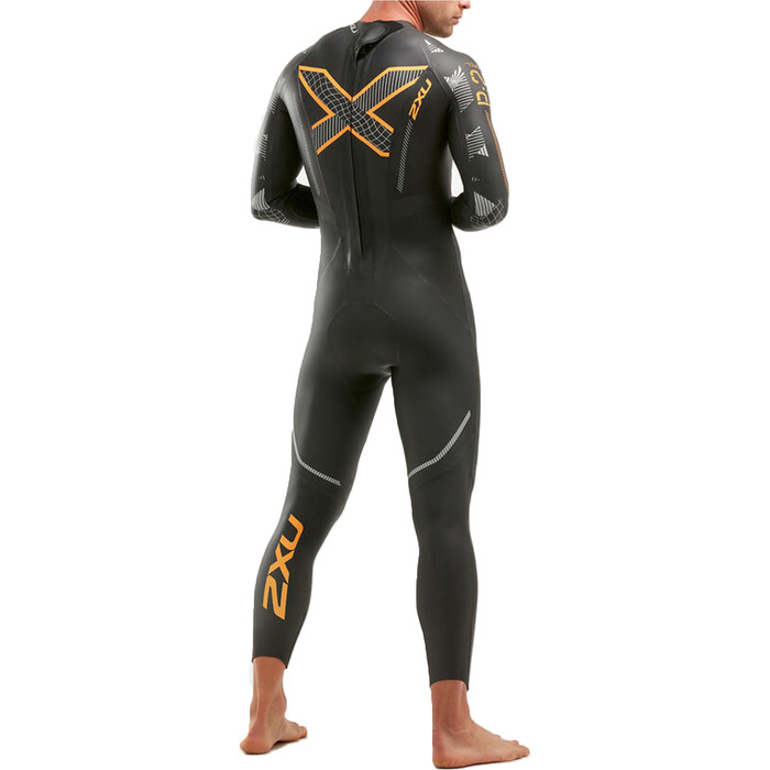 2022 2XU Mens P:2 Propel Triathlon Wetsuit MW4990C - Black / Orange Fizz